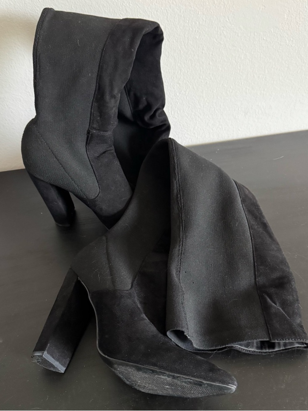 Women’s Black High Heel Fold-Over Booties